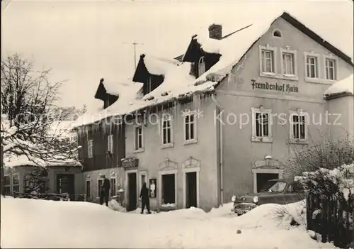 Hain Oybin HO Gaststaette Fremdenhof Hain im Winter Kat. Kurort Oybin