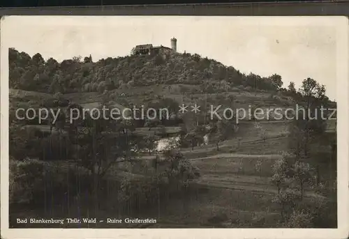 Bad Blankenburg Ruine Greifenstein Kat. Bad Blankenburg