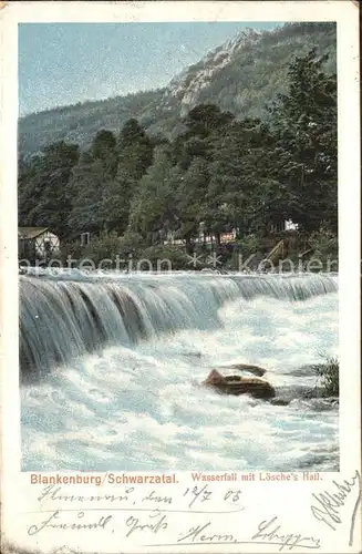 Bad Blankenburg Wasserfall mit Loesches Hall Kat. Bad Blankenburg