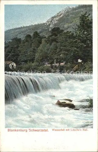 Bad Blankenburg Wasserfall mit Loesches Hall Kat. Bad Blankenburg