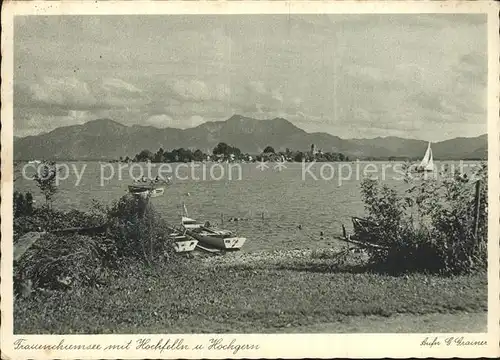 Frauenchiemsee mit Hochfelln und Hochgern Kat. Chiemsee