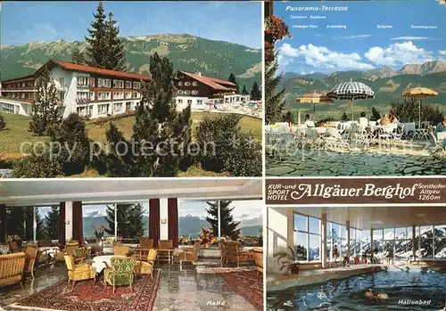 Sonthofen Oberallgaeu Sporthotel Allgaeuer Berghof mit Nebenhaus Alpe Eck Terrasse Foyer Hallenbad Kat. Sonthofen