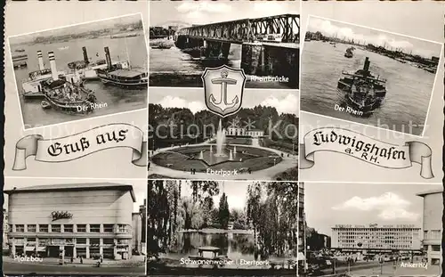 Ludwigshafen Rhein Rheinbruecke Ebertpark Pfalzbau  Kat. Ludwigshafen am Rhein