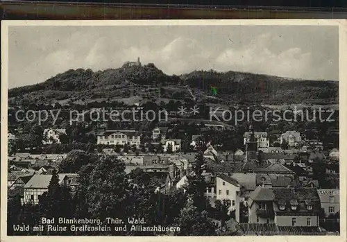 Bad Blankenburg Wald mit Ruine Greifenstein Allianzhaeuser Kat. Bad Blankenburg