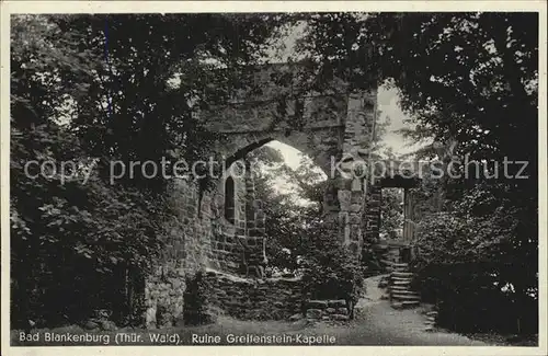 Bad Blankenburg Ruine Greifenstein Kapelle Kat. Bad Blankenburg