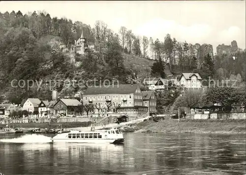 Rathen Saechsische Schweiz Partie am Fluss Kat. Rathen Sachsen