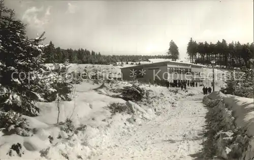 Oberhof Thueringen Schanzenbaude am Grenzadler Winterpanorama Kat. Oberhof Thueringen