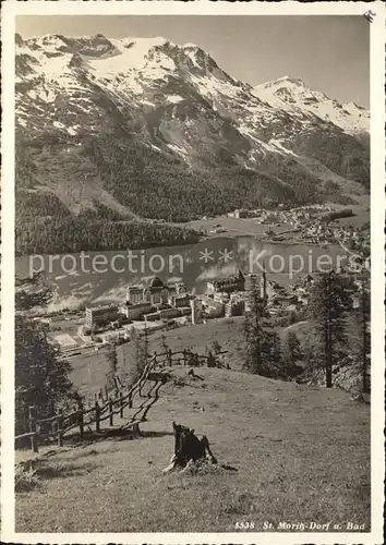 St Moritz Dorf GR mit See Kat. St Moritz