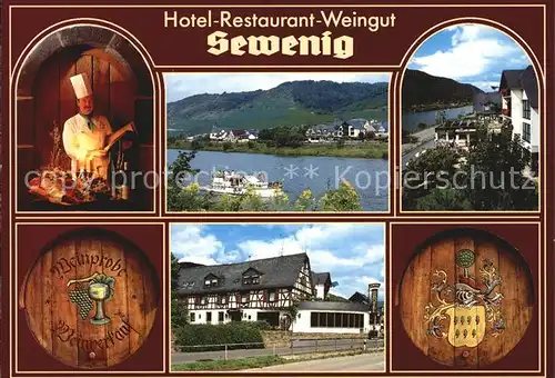 Mueden Mosel Hotel Weingut Sewenig Moselpartie bemalte Faesser Kat. Mueden (Mosel)