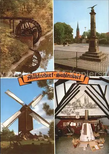 Suhlendorf Muehlendorf Wasserrad Waldsee Marktplatz Bockwindmuehle Auguste Kat. Suhlendorf