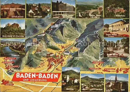 Baden Baden Schloss Rastatt Buehlerhoehe Burg Ruine Alt Eberstein  Kat. Baden Baden