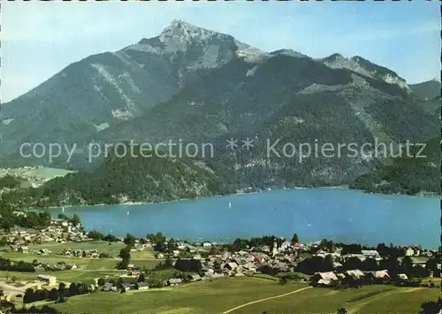 St Gilgen Salzkammergut Wolfgangsee mit Schafberg Kat. St Gilgen Wolfgangsee