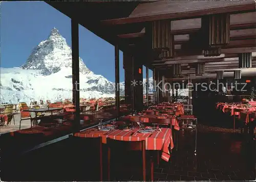 Zermatt VS Restaurant Glacier Trockener Steg Matterhorn Kat. Zermatt