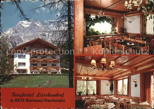 Ramsau Dachstein Steiermark Berghotel Laerchenhof Gastraeume Kat. Ramsau am Dachstein