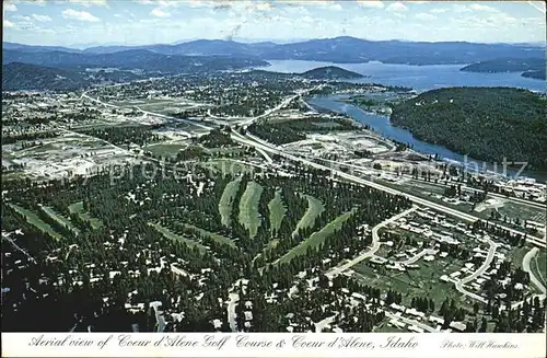 Coeur d Alene Golf Course ariel view City s northwest side Spokane River Lake Kat. Coeur d Alene