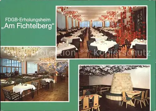 Oberwiesenthal Erzgebirge FDGB Erholungsheim Am Fichtelberg Steigerzimmer Urlaubercafe  Speisesaal Kat. Oberwiesenthal