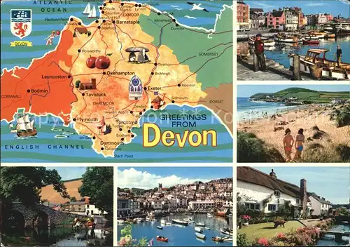 Devon Exeter Strand Landkarte Hafen