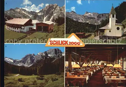 Schlickeralm Panoramarestaurant Kreuzjoch Bergkirche  Kat. Neustift im Stubaital