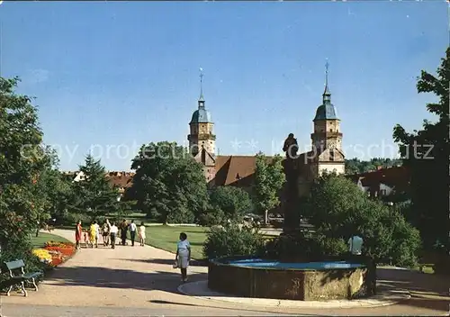 Freudenstadt Evangelische Stadtkirche und Marktbrunnen Kat. Freudenstadt