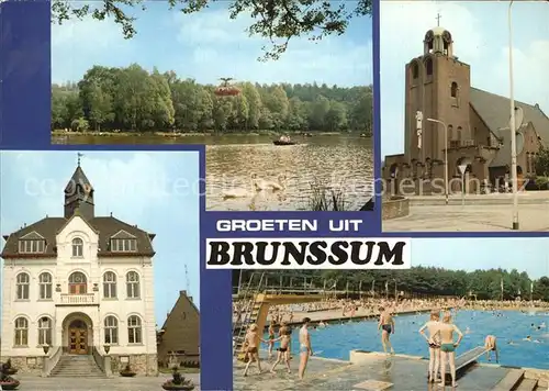 Brunssum Schwanenteich Rathaus Kirche Schwimmbad Kat. Niederlande