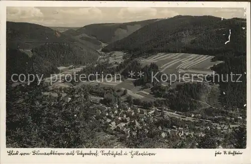 Sitzendorf Thueringen Blick vom Bismarckturm Kat. Sitzendorf Schwarzatal