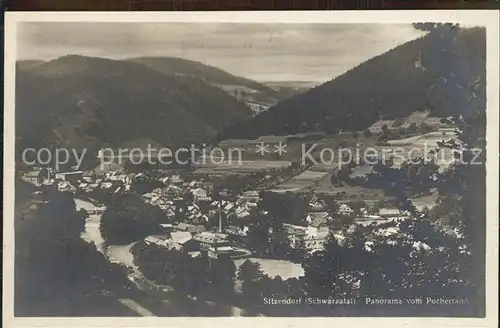 Sitzendorf Thueringen Panorama vom Pochestand Kat. Sitzendorf Schwarzatal