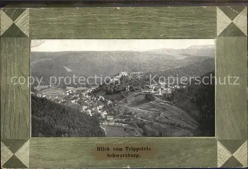 Schwarzburg Thueringer Wald Blick vom Trippstein Kat. Schwarzburg