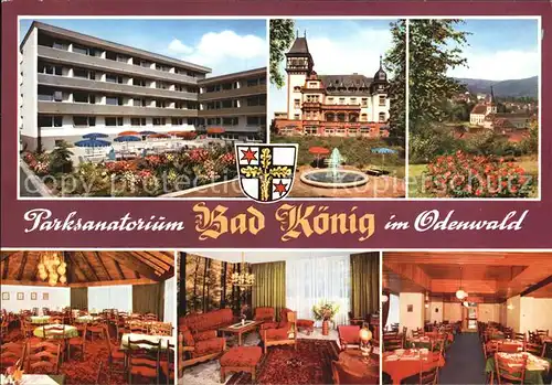 Bad Koenig Odenwald Parksanatorium Kurhaus Gastraum Zimmer Speisesaal Kat. Bad Koenig