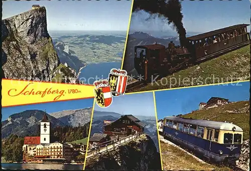 Schafberg Salzkammergut Aussichtsberg Gebirgsfernsicht Berghuette Bergbahn Kirche Kat. St Wolfgang am Wolfgangsee