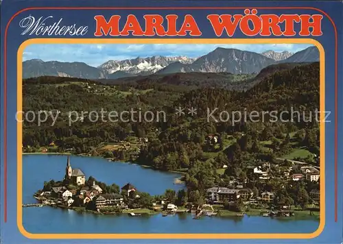 Maria Woerth Woerthersee Wallfahrtskirche Karawanken Fliegeraufnahme Kat. Maria Woerth