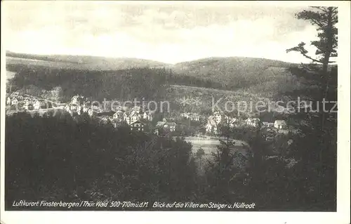 Finsterbergen Blick auf die Villen am Steiger und H?llrodt Kat. Finsterbergen Thueringer Wald