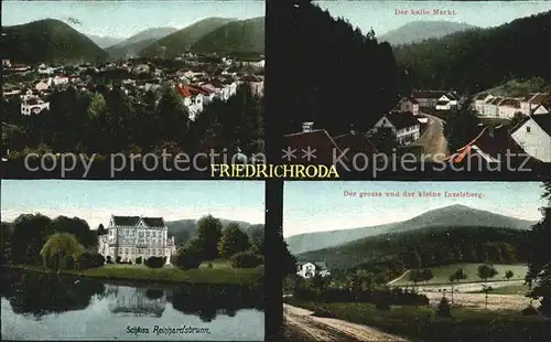 Friedrichroda Der kalte Markt Schloss Reinhardsbrunn Gro?e und kleine Inselsberg Kat. Friedrichroda