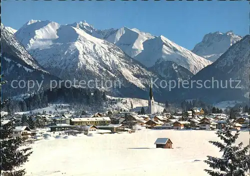 Oberstdorf mit Gr Krottenkopf Fuerschiesser und Kratzer Kat. Oberstdorf