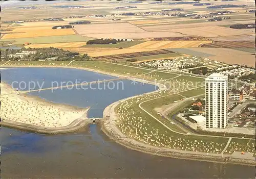 Buesum Nordseebad Perlenbuch Strand Fliegeraufnahme Kat. Buesum