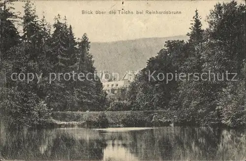 Reinhardsbrunn Blick ueber die Teiche Kat. Friedrichroda