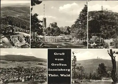 Friedrichroda Grosser Inselsberg Blick vom Turm Brotterode Rennsteig Kat. Friedrichroda