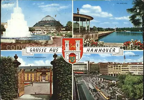 Hannover Maschsee Stadthalle Schloss Herrenhausen  Kat. Hannover