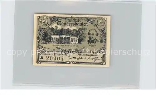 Sondershausen Thueringen Konzerthalle 50 Pfennig Kat. Sondershausen