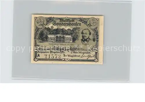 Sondershausen Thueringen Konzerthalle 50 Pfennig Kat. Sondershausen