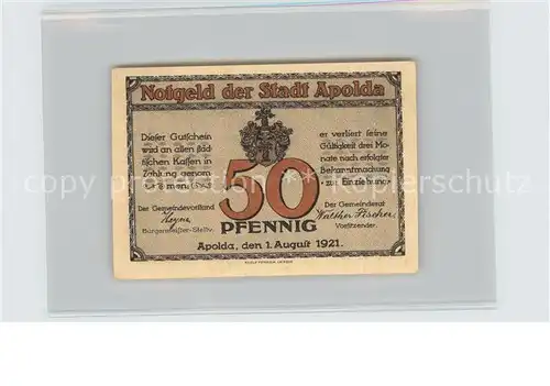 Apolda Wollartikel 50 Pfennig Kat. Apolda