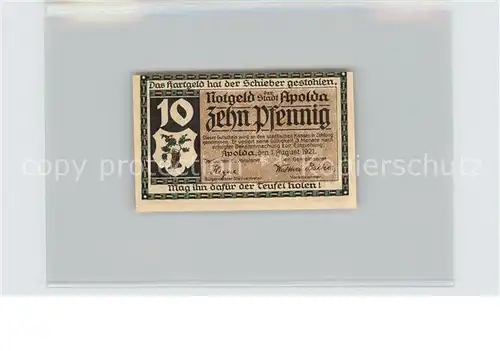 Apolda Wirkindustrie 10 Pfennig Kat. Apolda