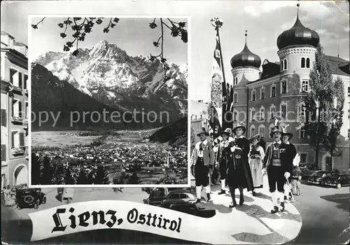 Lienz Tirol Panorama Teilansicht mit Trachtentraeger Kat. Lienz