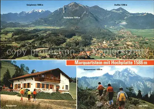 Marquartstein Hochplatte Berggasthof Weg zum Gipfel Kat. Marquartstein