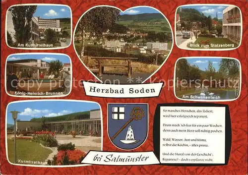 Bad Soden Salmuenster Kurmittelhaus Koenig Heinrich Brunnen Schwanenteich Stolzenberg Kat. Bad Soden Salmuenster