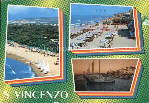 San Vincenzo Toscana Strand Fliegeraufnahme Hafen  Kat. San Vincenzo