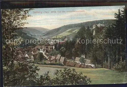 Stolberg Harz Blick von der Dornroeschenbank Kat. Stolberg Harz