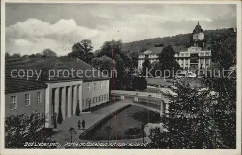 Bad Liebenstein Partie am Badehaus mit Hotel Kaiserho Kat. Bad Liebenstein