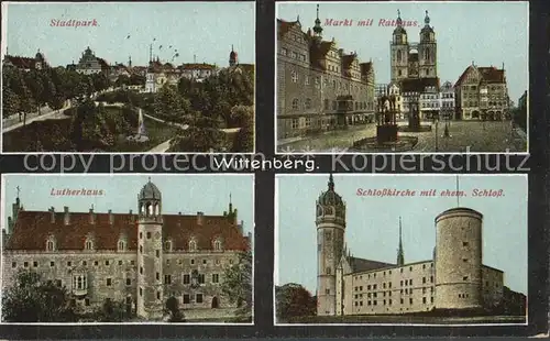 Wittenberg Lutherstadt Stadtpark Schlosskirche Schloss Rathaus Lutherhaus Kat. Wittenberg