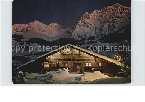 Adelboden Alte Taverne Bonderspitz Lohner Abend Kat. Adelboden