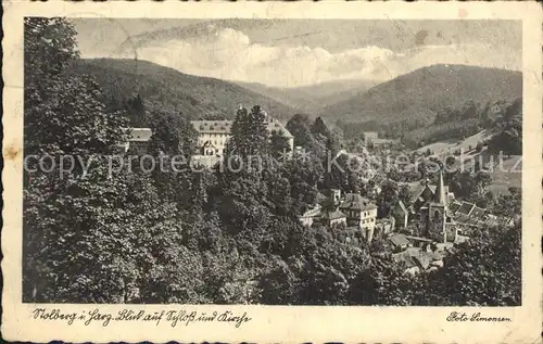 Stolberg Harz Blick auf Schloss und Kirche Kat. Stolberg Harz